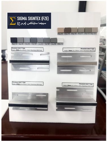 Non Polished Aluminum Movement Joints 25mm x 10mm