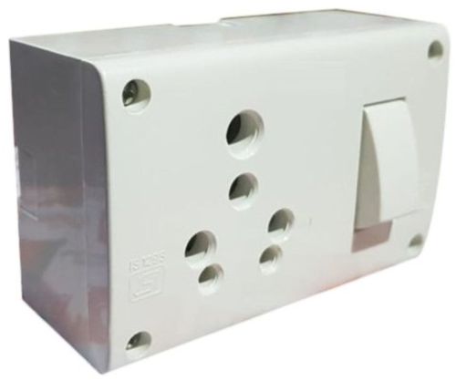 Plastic 16 AMP Combined Power Box, Color : White