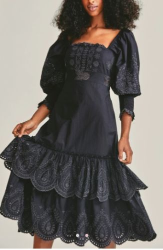 Black 100% Cotton Embroidered Top, Sleeve Style : Sleeveless