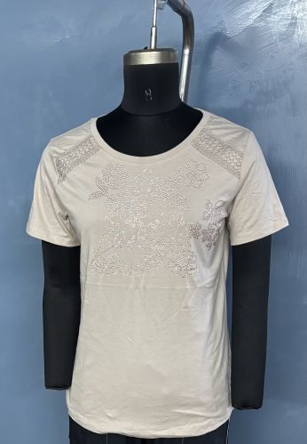 Casual Regular Sleeves Solid Women White Top