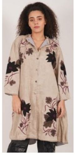 Cotton Ladies Designer Applique Jacket, Neck Type : Collar Neck