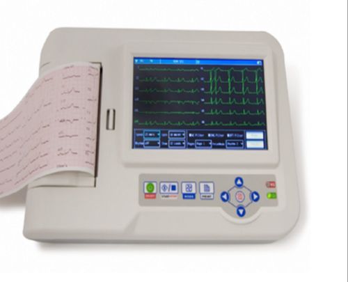 Longfian 6 Channel Electric ECG Machine, Color : Light Grey