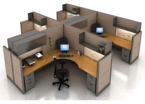 Multi-Seat Workstation Unit, Color : Brown