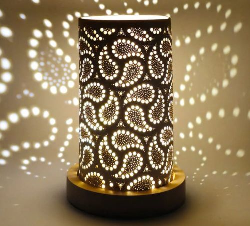 Iron Decorative Votives with Wooden Base, Color : Back