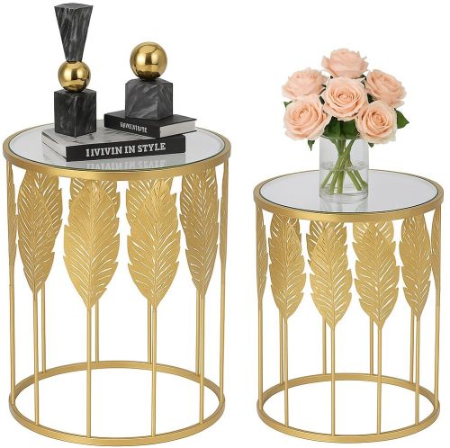 Metal Side Table with Marble / Glass Top