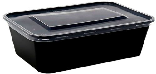 750ml Black Rectangular Plastic Container for Storage Or Packaging