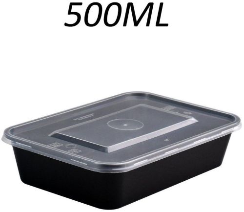 Rectangular 500ml Plastic Black Container