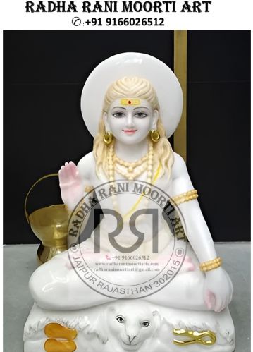 Plain Polished Marble God Gaurakhnath Ji Statue