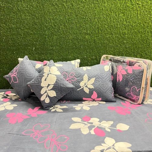 5 Pcs Polycotton Ethnic Print Quilted Bedding Set