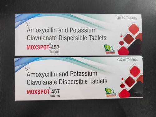 Moxspot 457 Amoxicillin Potassium Clavulanate Tablets, Color : White