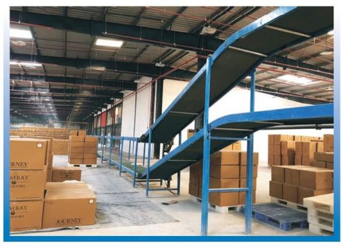 Electric Polished Inclined Belt Conveyor, Shape : Rectangular