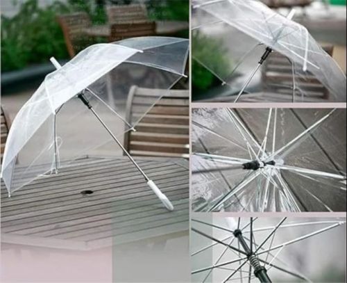 Metal 3 Fold Transparent Umbrella Standard for Protection From Rain