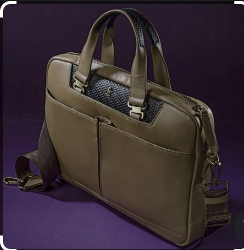 Genuine Leather Laptop Bag, Color : Brown, Grey