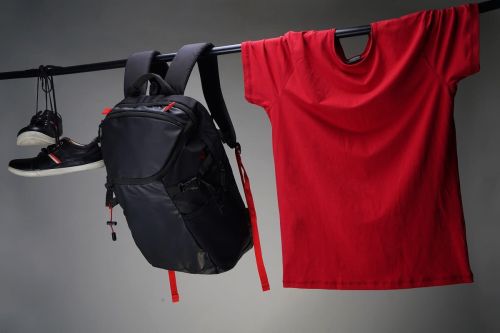 Polyester Unisex Backpack Bag, Color : Black