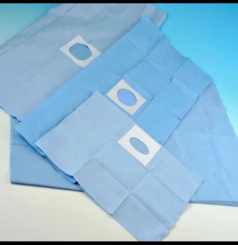 Plain Nonwoven Surgical Drape, Packaging Type : Sky-blue for Ophthalmic