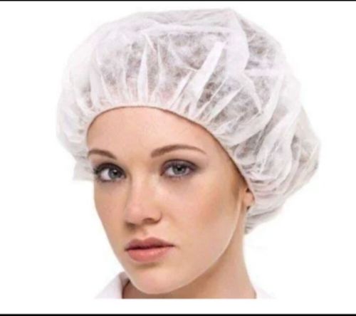 Nonwoven White Disposable Bouffant Cap 25 Inches