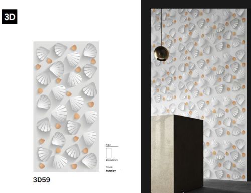 Ceramic 3D White Glossy Vitrified Tiles for Floor Wall
