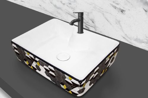 Ceramic Aris Table Top Wash Basin 18x14 Inch Modern for Bathroom