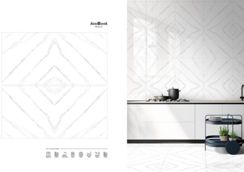 Ceramic Book 563 Glossy Vitrified Tiles 600x1200 Mm for Flooring