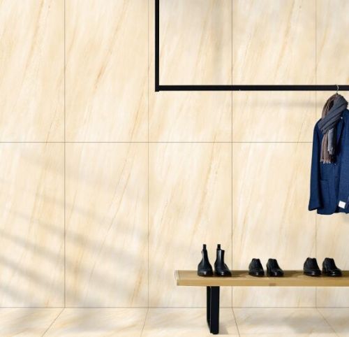 Ceramic Forenza Crema Endless Glossy Vitrified Tiles 600x1200 Mm