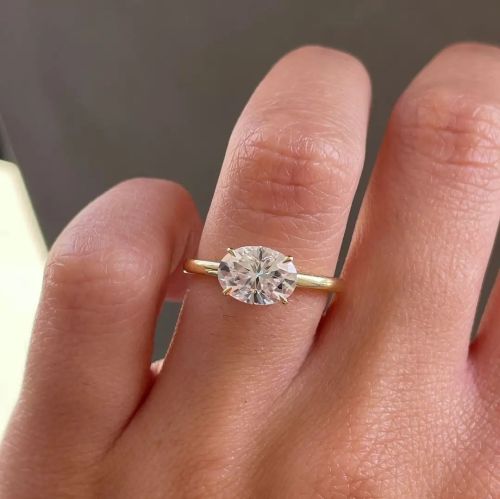 East West Oval Cut Labgrown Diamond Ring