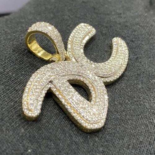 Hip Hop Moissanite Letter Iced Out Diamond Pendants