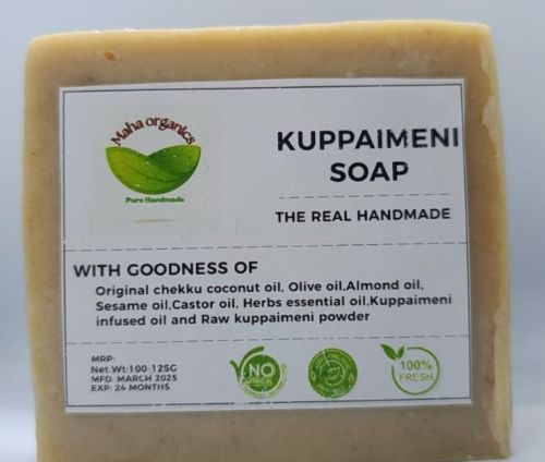 Maha Organics Kuppaimeni Soap, Shape : Square, Weight : 100–125g