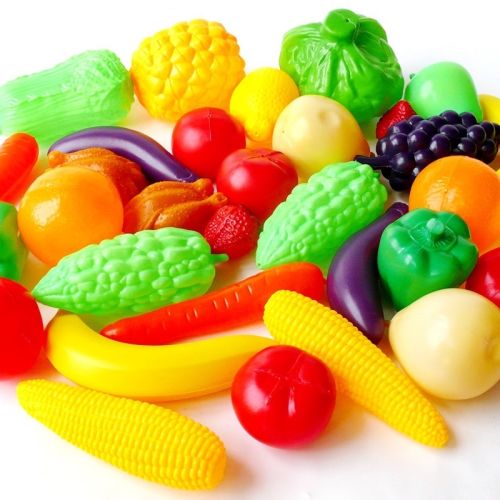 Plastic Fruits And Vegetables Toy Set, Color : Assorted Colors