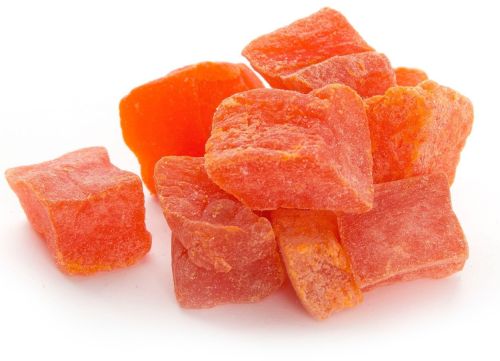 Chewy Dried Papaya Chunks, Color : Orange