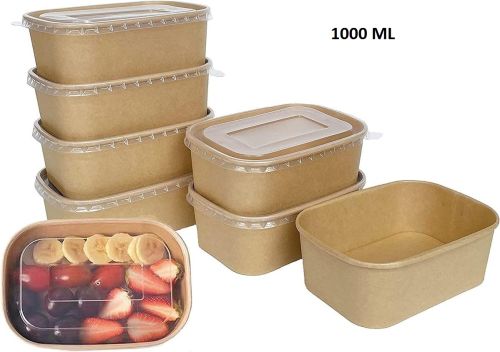 1000ml Paper Food Container, Color : Brown