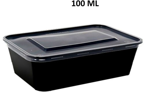 100ml Rectngular Plastic Food Containers, Color : Black