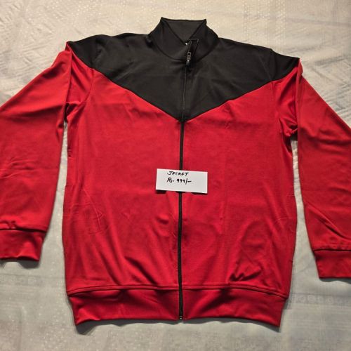Plain Round Mens Winter Jackets, Color : Red & Black