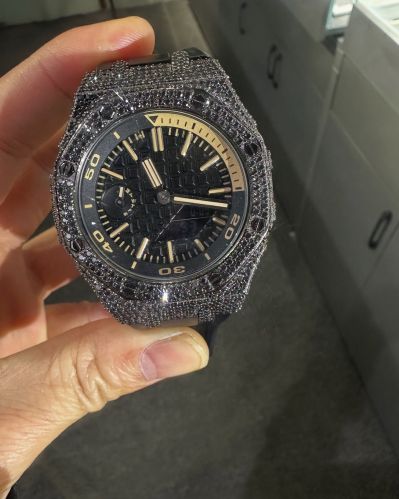 Black Fully Iced Man’s Watch