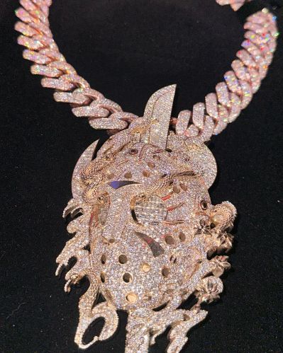 Polished Moissanite Custom Face Moissainate Rose Gold Pendant