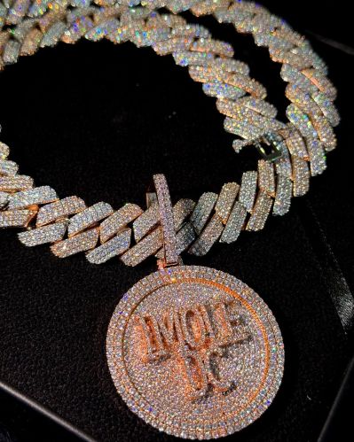 Fully Iced Out Moissanite Round Men Pendant