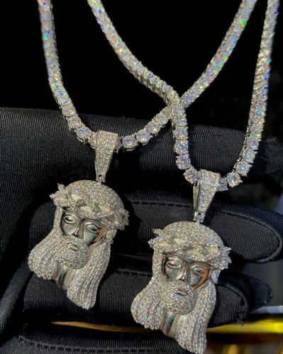 Polished Sterling Silver Jesus Pendant