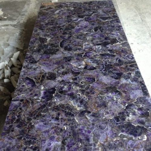 Polished Amethyst Slab, Color : Purple for Construction