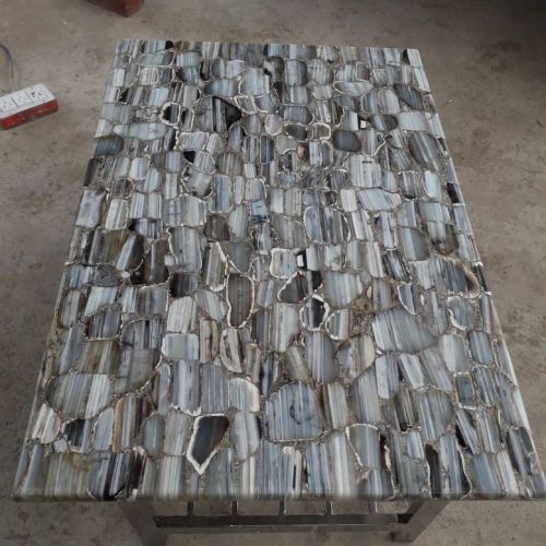 Polished Grey Agate Slab Standard