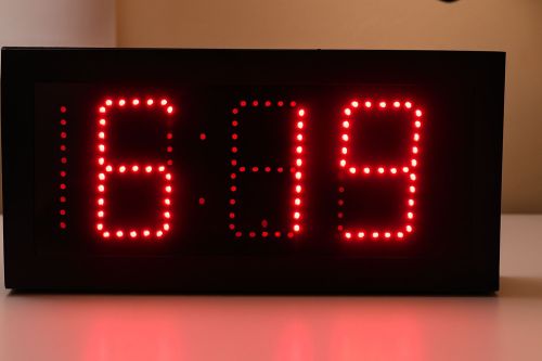 Electric Powder Coated Acrylic Digital Clock Red (12