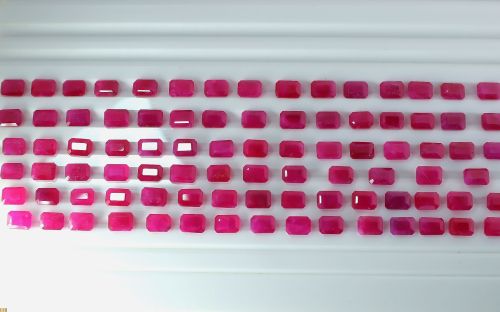 TGM 0270 Octogan Red Ruby Lot Gemstone