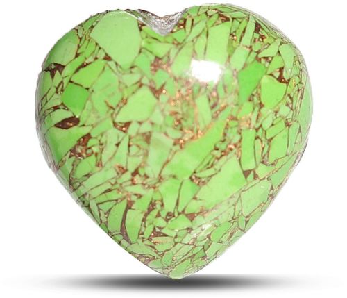 Polished TGM 0304 Green Mohave Heart Gemstone