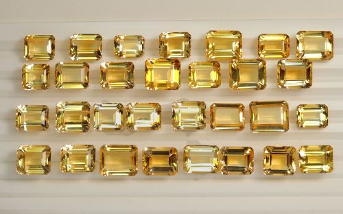 TGM 0429 Yellow Citrine Lot Octogan Gemstones