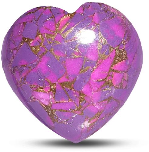 Smooth Finish TGM 303 Purple Mohave Heart Gemstone for Jewelry Making