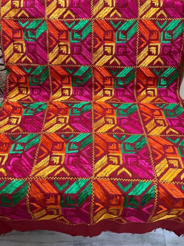 Khaddar Phulkari Bagh Dupatta, Color : Red