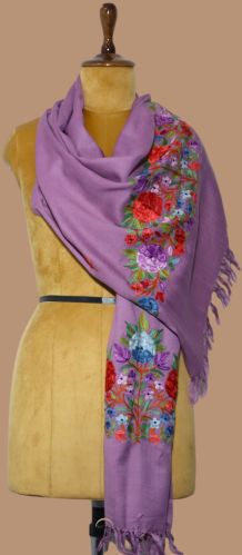 Allys Textiles Fine Wool Embroidery Cashmere Aari Work Palla Stoles
