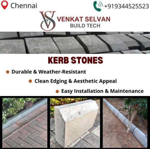 Cement Polished Kerb Stones, Color : Grey, Stone Form : Block