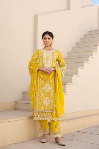 Premum Cotton Jacquard Heavy Embroidered Chicken Work Kurti