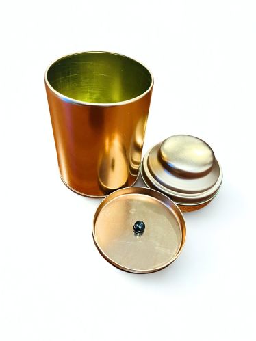 Cylindrical Golden Round Plain Tin Can for Dry Fruits Storage