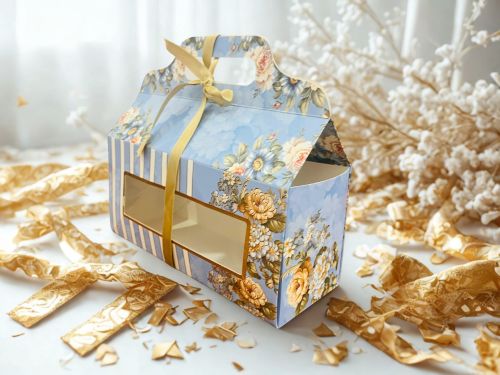 Golden Paper Beautiful Printed Hamper Box 7×3.5×7 Inches