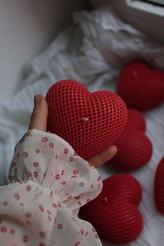 Red Heart Shape Soy Wax Scented Candle
